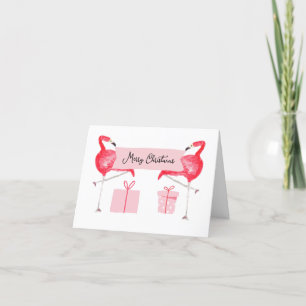 Cartes Pour Fêtes Annuelles Flamant Rose Noël Rétro Tropical Fêtes