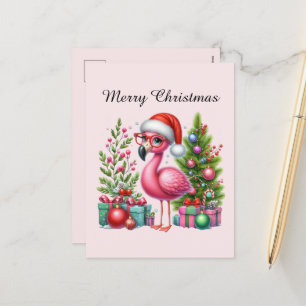 Cartes Pour Fêtes Annuelles flamant rose personnalisable Joyeux Noël