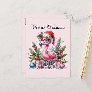 Cartes Pour Fêtes Annuelles flamant rose personnalisable Joyeux Noël