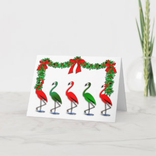 Cartes Pour Fêtes Annuelles Flamant rose Rocettes Spectacle de danse