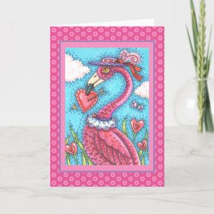 Cartes Pour Fêtes Annuelles Flamant rose ROSE COEURS DE VALENTINE, INSÉPARABLE