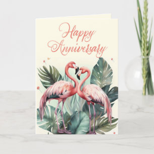 Cartes Pour Fêtes Annuelles Flamant rose rose Joyeux anniversaire