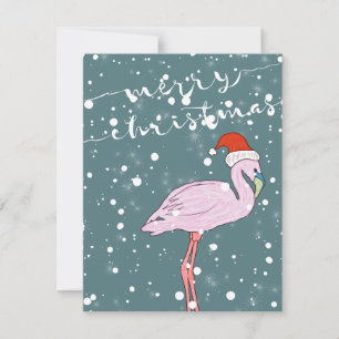 Cartes Pour Fêtes Annuelles Flamant rose rose Joyeux Noël