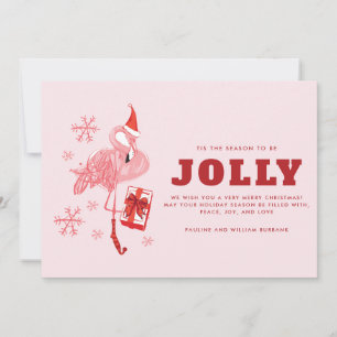 Cartes Pour Fêtes Annuelles Flamant rose rose moderne Noël personnalisé