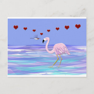 Cartes Pour Fêtes Annuelles Flamant rose Valentine Hummingbird