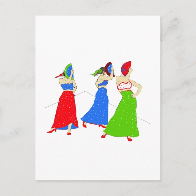 Cartes Pour Fêtes Annuelles Flamenco (Devant)