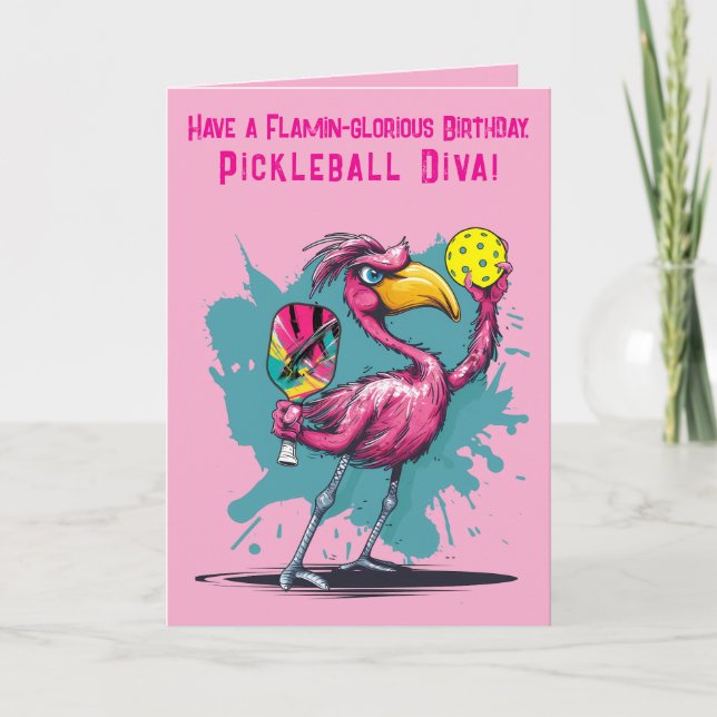 Cartes Pour Fêtes Annuelles Flamin-go pour la victoire : Le Pickleball Ultimat (Devant)