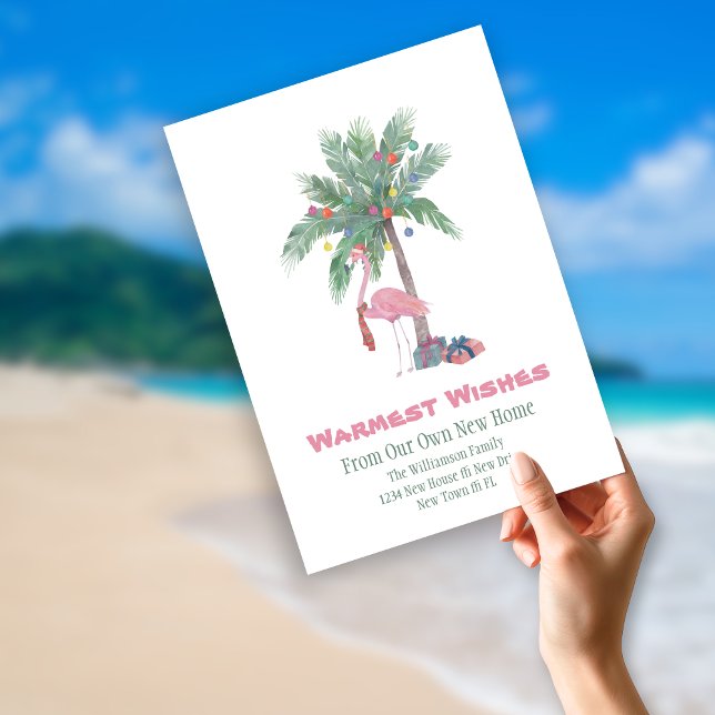 Cartes Pour Fêtes Annuelles Flamingo de Noël Vœux les plus chaleureux pour vot (Créateur téléchargé)