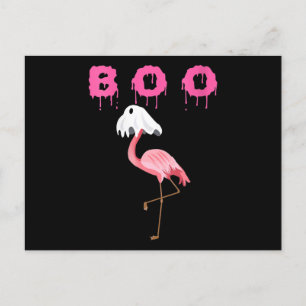 Cartes Pour Fêtes Annuelles Flamingo Femme Flamingo Boo Fantôme Halloween