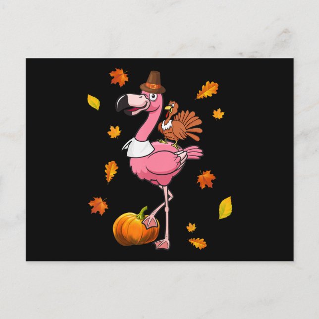 Cartes Pour Fêtes Annuelles Flamingo | Flamingo Action de grâce Halloween (Devant)