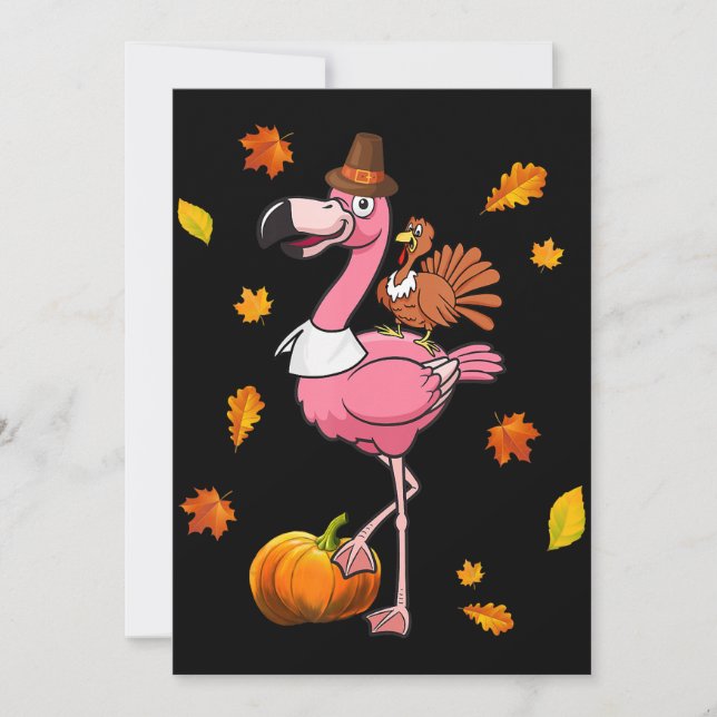 Cartes Pour Fêtes Annuelles Flamingo | Flamingo de Thanksgiving Halloween (Devant)