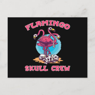 Cartes Pour Fêtes Annuelles Flamingo   Flamingo Skull Crew Costume d'Halloween