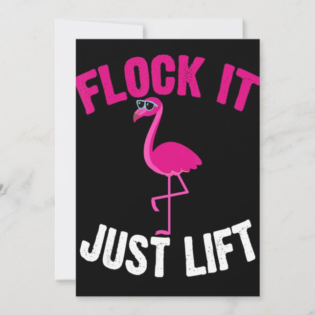 Cartes Pour Fêtes Annuelles Flamingo | Flamingo Weightlifting (Devant)