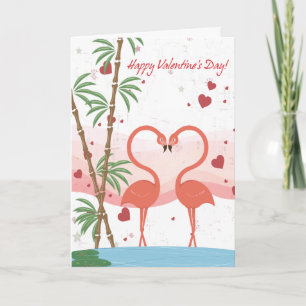 Cartes Pour Fêtes Annuelles flamingos valentios