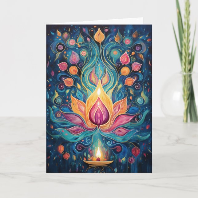 Cartes Pour Fêtes Annuelles Flamme éternelle Art Abstrait (Devant)