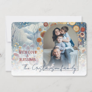 Cartes Pour Fêtes Annuelles Flammes de neige Abstraites sur mesure Fleurs de v