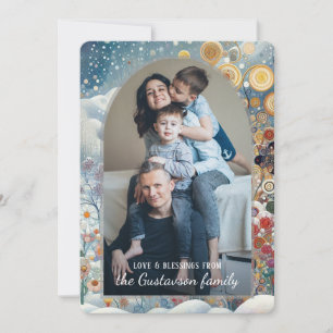 Cartes Pour Fêtes Annuelles Flammes de neige Abstraites sur mesure Fleurs de v