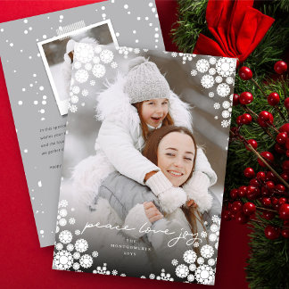 Cartes Pour Fêtes Annuelles Flammes de neige d'hiver Cadre Joyeuses vacances É