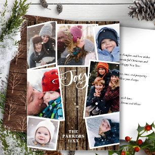 Cartes Pour Fêtes Annuelles Flammes de neige en bois vintage Bokeh Overlay Pho