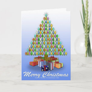 Cartes Pour Fêtes Annuelles Flammes de Noël Arbre de Noël en bleu