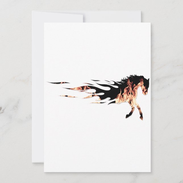 Cartes Pour Fêtes Annuelles Flammes du cheval, Logo du cheval, Cheval (Devant)