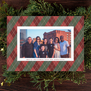 Cartes Pour Fêtes Annuelles Flannel Joyeux Noël En vichy laide doux Plaid