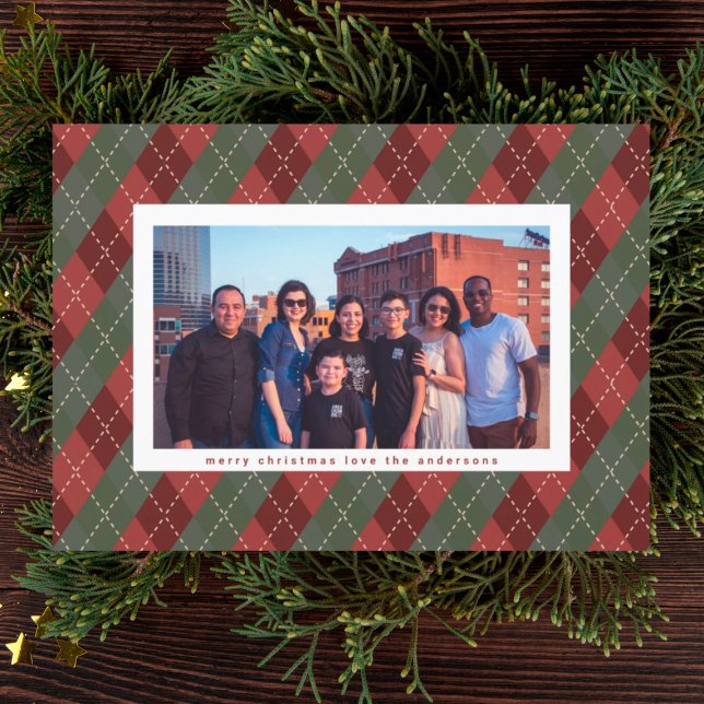 Cartes Pour Fêtes Annuelles Flannel Joyeux Noël En vichy laide doux Plaid (Créateur téléchargé)