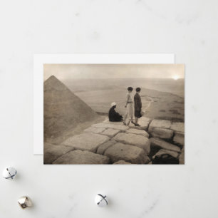 Cartes Pour Fêtes Annuelles Flapper Girls Sunrise Khufu Pyramid, Égypte 1920