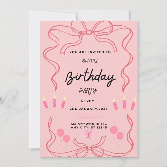 Cartes Pour Fêtes Annuelles Flat Birthday Card (Devant)