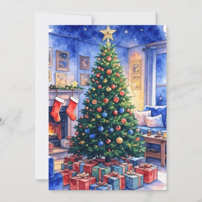 Cartes Pour Fêtes Annuelles Flat Christmas Card (Devant)