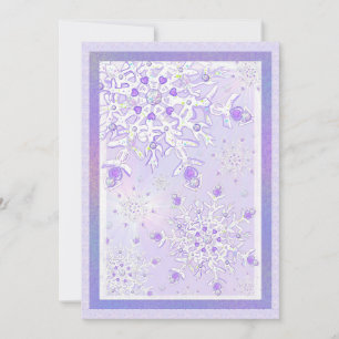 CARTES POUR FÊTES ANNUELLES FLCON NEIGE LEGER ET COEUR BRILLANT VIOLET