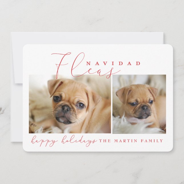 CARTES POUR FÊTES ANNUELLES FLEAS NAVIDAD (Devant)