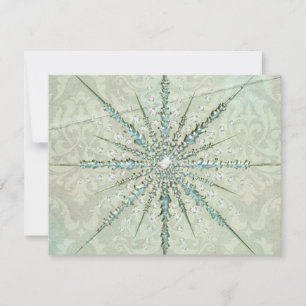 Cartes Pour Fêtes Annuelles Flèche de neige argent turquoise élégant hiver vin