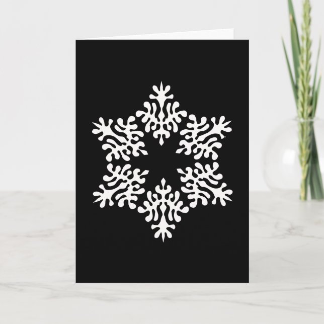 Cartes Pour Fêtes Annuelles Flèche de neige blanche scandinave de Noël (Devant)