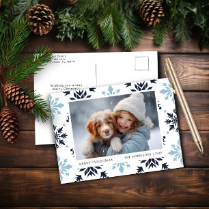 Cartes Pour Fêtes Annuelles Flèche de neige bleu clair