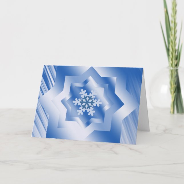 Cartes Pour Fêtes Annuelles Flèche de neige bleue (Devant)