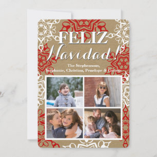 Cartes Pour Fêtes Annuelles Flèches de neige Art de Noël 4 Photo Feliz Navidad
