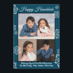 Cartes Pour Fêtes Annuelles Flèches de neige bleues - Hanukkah Photo Flat<br><div class="desc">Flèches de neige bleues - Hanukkah Photo Flat</div>