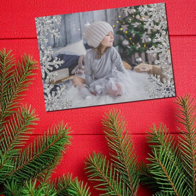 Cartes Pour Fêtes Annuelles Flèches de neige Icy Photo personnalisée (Créateur téléchargé)