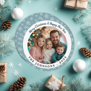 Cartes Pour Fêtes Annuelles Flèches de neige Turquoises modernes