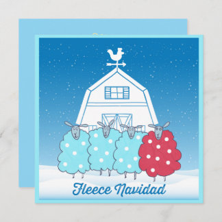 Cartes Pour Fêtes Annuelles Fleece Navidad Cute Sheep de Noël Personnalisé