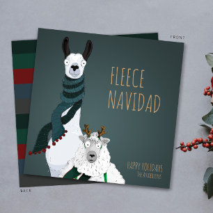 Cartes Pour Fêtes Annuelles « Fleece Navidad » Drôle Chic Excentrique Piquant