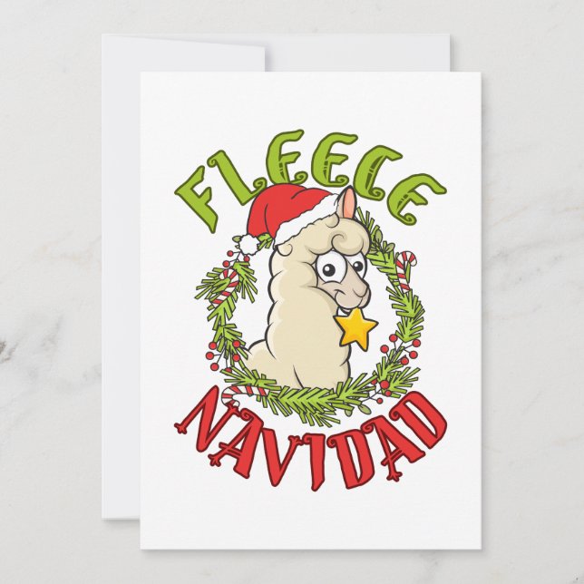 Cartes Pour Fêtes Annuelles Fleece Navidad Drôle de Noël d'alpaga (Devant)