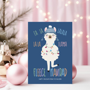 Cartes Pour Fêtes Annuelles Fleece Navidad Fa La Lama Noël drôle