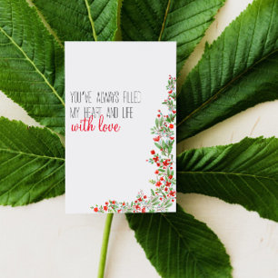 Cartes Pour Fêtes Annuelles Fleur aquarelle rouge fête des mères