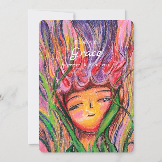 Cartes Pour Fêtes Annuelles Fleur Avec Grâce - Pastel Floral Encouragement Voi (Devant)