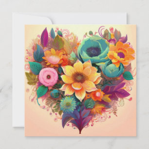 Cartes Pour Fêtes Annuelles Fleur cardiaque IA