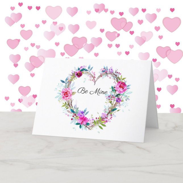 Cartes Pour Fêtes Annuelles Fleur d'aquarelle de la Saint-Valentin (Créateur téléchargé)