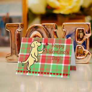 Cartes Pour Fêtes Annuelles Fleur de coeur minuscule du Labrador jaune Saint-V