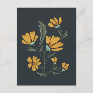 Cartes Pour Fêtes Annuelles Fleur de Cosmos Jaune Beauté simple